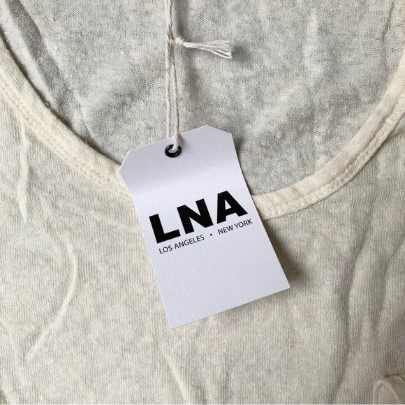 Revolve LNA Short Sleeve Torn Pocket Tee Oversized T-Shirt Scoop Neck Size XS - Picture 8 of 11